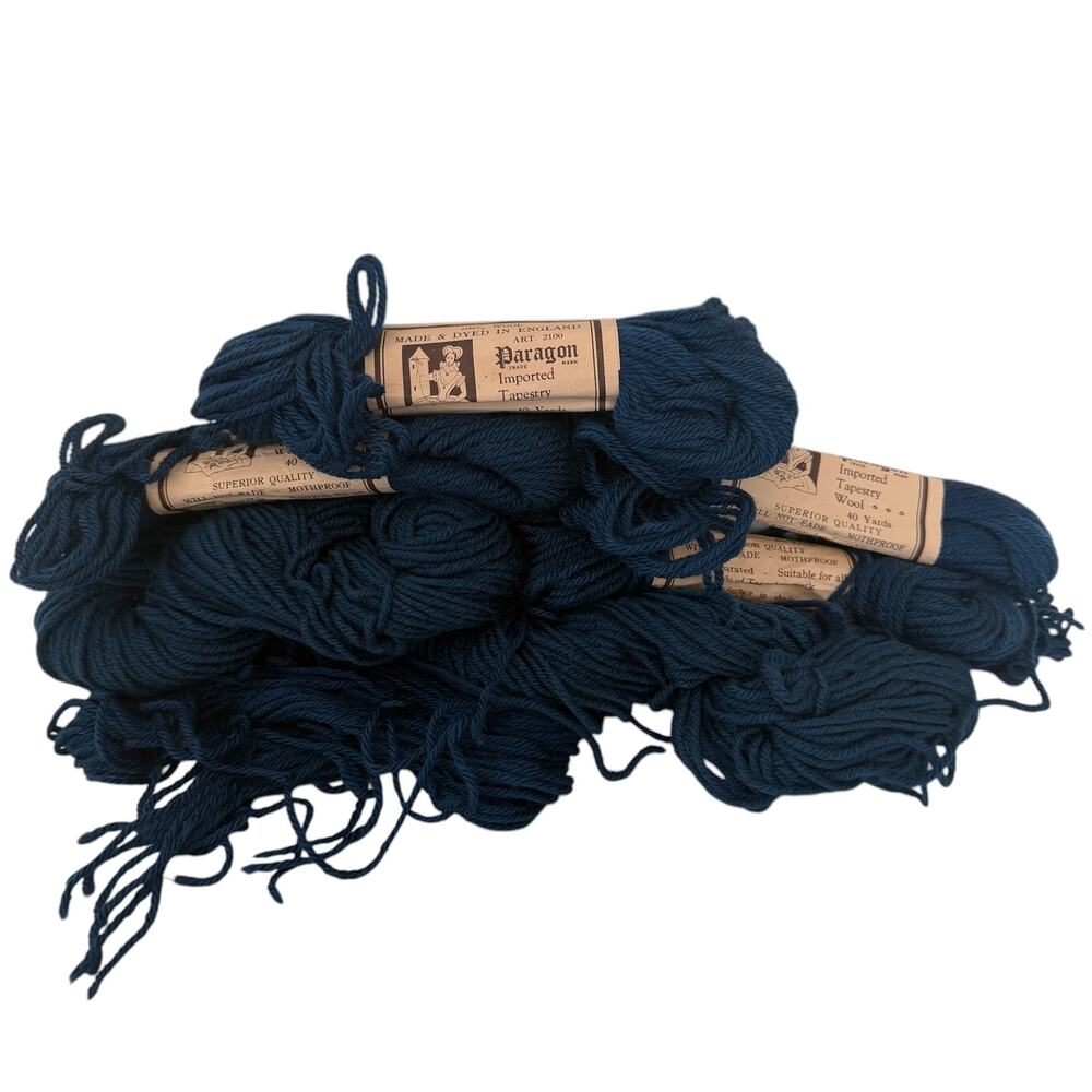 Vtg Paragon Tapestry Wool 40 yds. ART. 2100/926 Gobelin Blue Lot of 4 New 3 Used